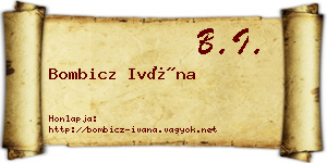 Bombicz Ivána névjegykártya